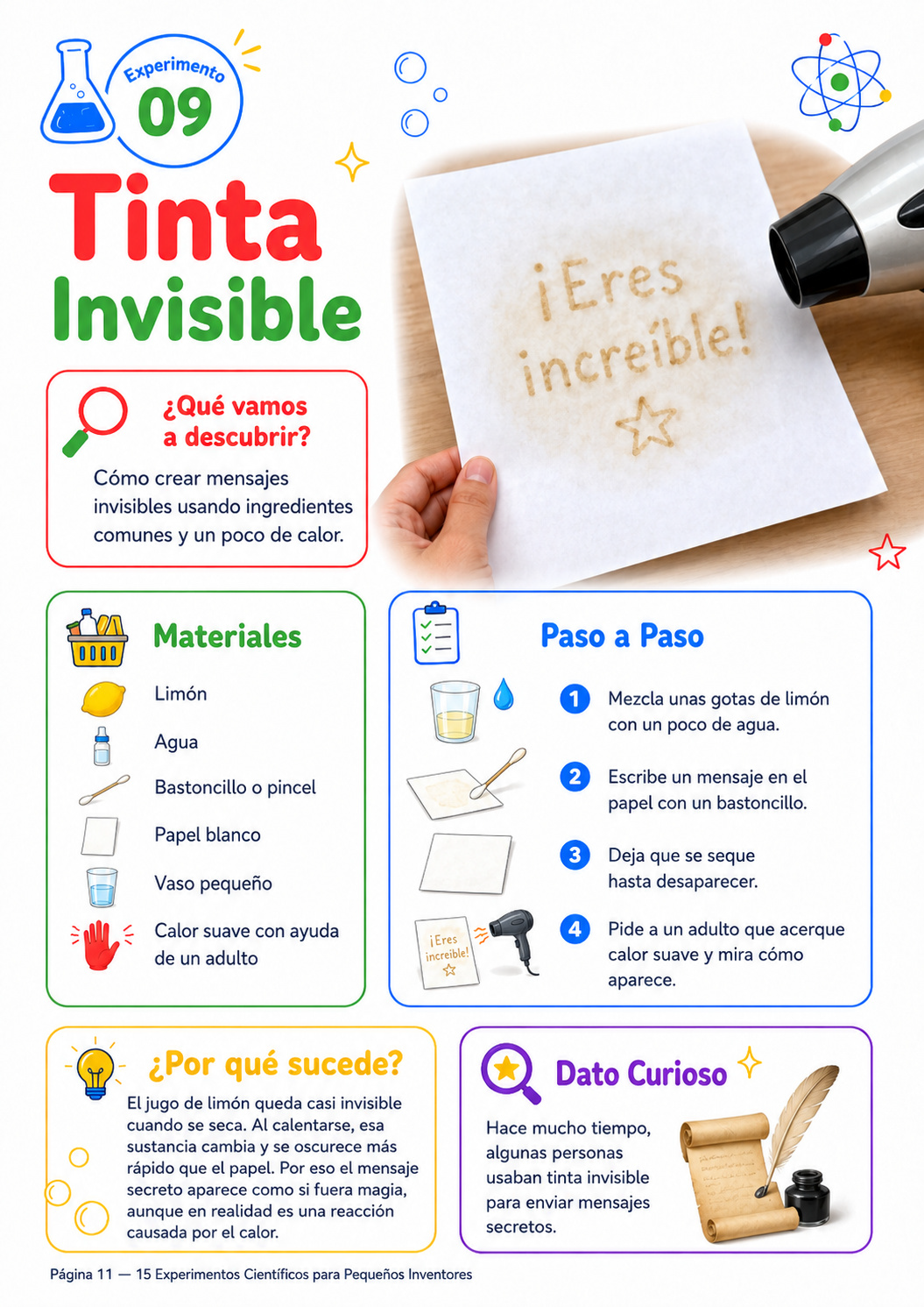 Experimento científico 9: tinta invisible